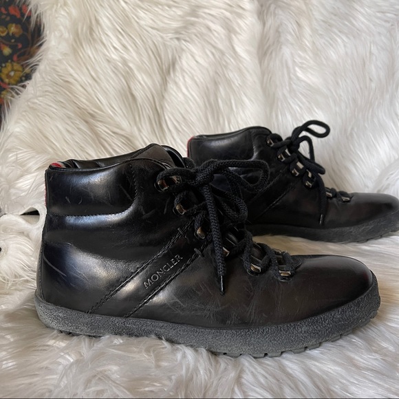 Moncler Men's Black Leather Hi-Top Sneaker Booties - Picture 8 of 16
